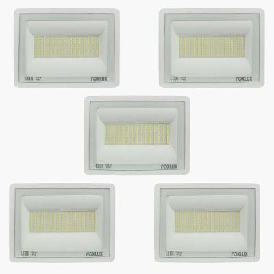 Refletor LED 150W 11.250 Lúmens IP65 Branco Frio Kit com 5