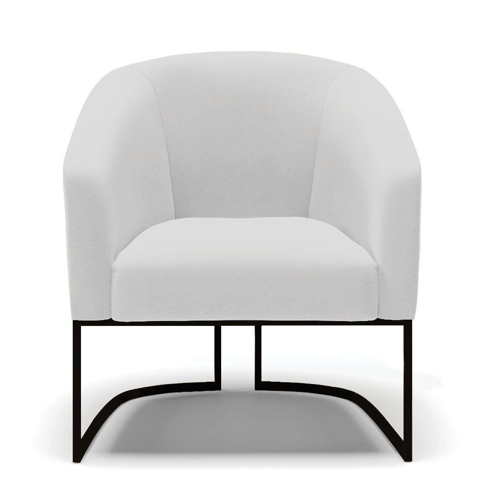 Poltrona Stella Linho Cinza A05 Base Industrial Preto - D'Rossi - 7