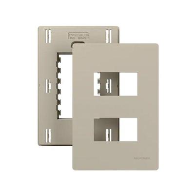 Placa para 2 Módulos Distanciados Infiniti Plus Colors Fosco Bege Margirius 4X2