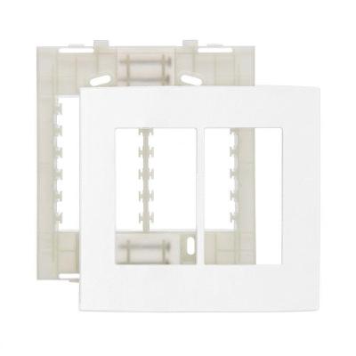 Placa com Suporte Margirius Clean 4x4 para 6 Módulos Branco