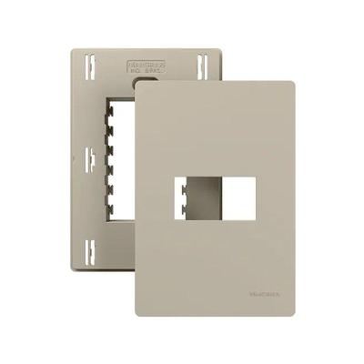 Placa com Suporte Infiniti Plus Colors 4x2 para 1 Módulo Bege Margirius
