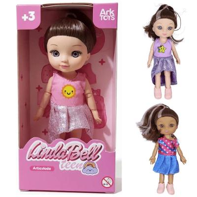 Mini Boneca Lindabell Teen Articulada Bege Ark Brasil 17CM