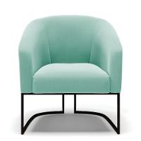 Poltrona Stella Suede Base Industrial Preto - D'Rossi Cor Azul Turquesa - 7