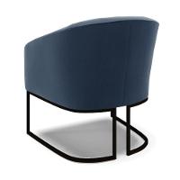 Poltrona Stella Suede Azul Marinho Base Industrial Preto - D'Rossi - 5