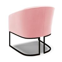 Poltrona Stella Suede Base Industrial Preto - D'Rossi Cor Rosa Bebê - 9