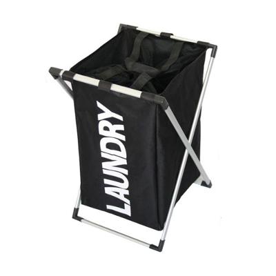 Cesto para Roupa Suja Kangur Organizador Cromado Oxford Banheiro Preto Yeet