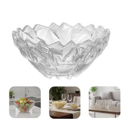 Centro de Mesa Rocks Fruteira de Vidro para Servir e Decorar Transparente em Casa Tem 22CM