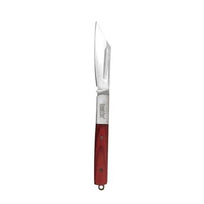 Canivete Multiuso Lâmina em Aço Inox Cabo Madeira Natural Vermelho Bestfer