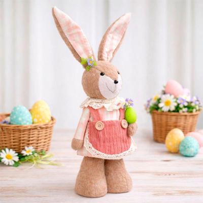Boneco de Pelúcia Coelhinho de Páscoa Decoração Temática Vermelho 50CM