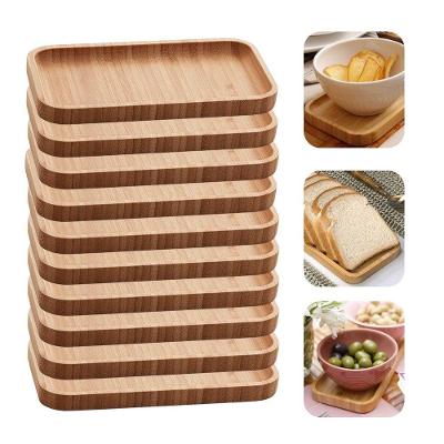 Bandeja Hire Petisqueira Multiuso Bambu Borda Elevada para Aperitivos Bege Lyor Kit com 10