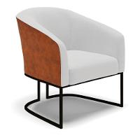 Poltrona Stella Corano Nozes Com Linho Cinza A05 Base Industrial Preto - D'Rossi - 1