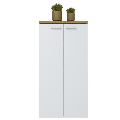 Armário para Escritório Orly A02 2 Portas 3 Prateleiras MDP 70CM Branco