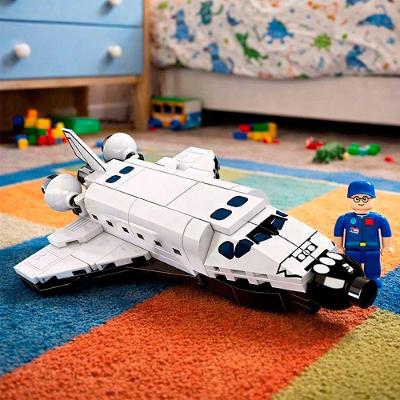 Blocos de Montar Ônibus Nave Foguete Espacial 106pçs Branco
