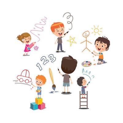 Adesivo Decorativo Infantil Crianças Desenhando Tema Educativo Colorido Teu Adesivo