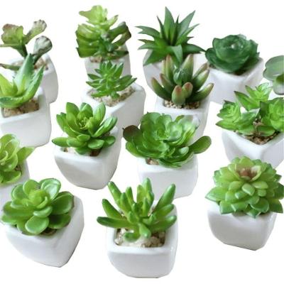 Vaso de Planta Artificial CB1172 Redondo Cerâmica e Plástico Verde