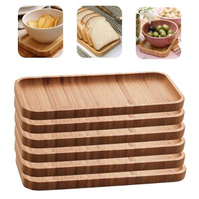Bandeja Hire Petisqueira Multiuso Bambu Borda Elevada para Aperitivos Bege Lyor Kit com 6