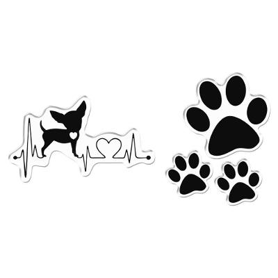Adesivo Decorativo Kit Cachorro Patinhas Amor Pet Efeito 3D Preto