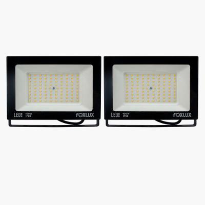 Refletor LED LED38.23 100W IP65 Iluminação Direcionável Preto Foxlux Kit com 2