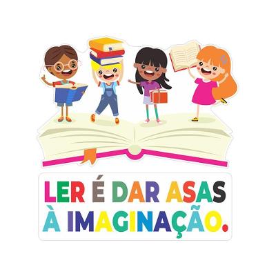 Adesivo Decorativo Infantil Ler É Dar Asas à Imaginação Tema Educativo Cores Vivas