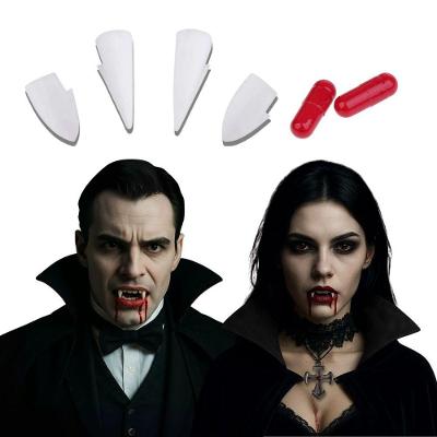 Acessório para Fantasia Dente de Vampiro Plástico e Resina Plástica 2 Unidades Extra Festas