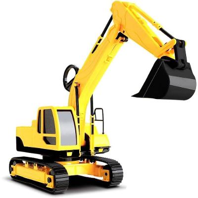 Trator Escavadeira Workers 32,5CM Amarelo com Alça de Comando