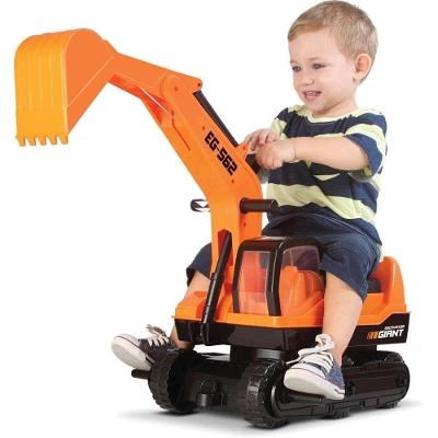 Trator Escavadeira Infantil 1780 Movimenta-se com Impulso dos Pés Ou Puxada por Adulto Amarelo Giant