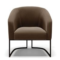 Poltrona Stella Suede Base Industrial Preto - D'Rossi Cor Marrom - 7