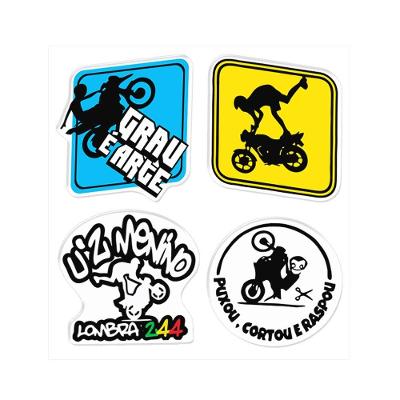 Kit Adesivos Resinados Grau de Moto Stunt Preto Cobra Motoparts