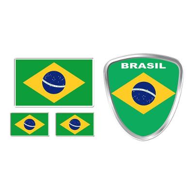 Kit Adesivos Resinados Bandeira Brasil Escudo Decorativo Preto