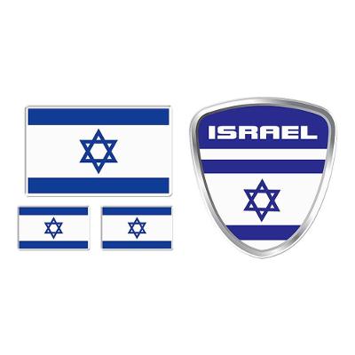 Kit Adesivos Resinados Bandeira Israel Escudo Decorativo Efeito 3D Preto