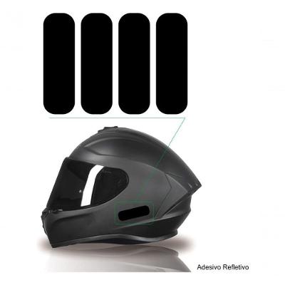 Kit Adesivo para Capacete Refletivo Preto e Pink 4 Unidades Compatível com Axxis LS2 AGV EBF