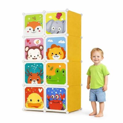 Guarda Roupa Infantil Modular 8 Portas Plástico Resistente com Estrutura em Aço 74CM Colorido Yeet