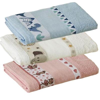 Kit 3 Toalhas de Banho Funny 100% Algodão 340g-m2 Felpudas Branco e Azul e Rosa