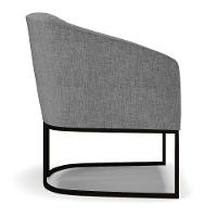 Poltrona Stella Linho Base Industrial Preto - D'Rossi Cor A26 Grafite - 6