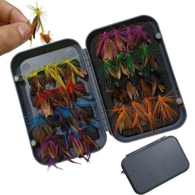 Isca de Pesca Artificial Mosca 32 Modelos Coloridos com Estojo Cinza