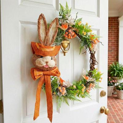 Guirlanda de Pascoa Decoração de Páscoa com Coelho Laranja 50CM