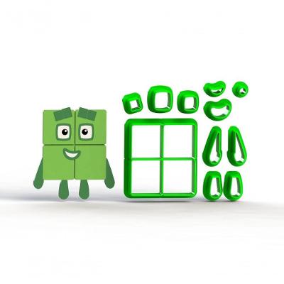 Cortador Numberblocks Número 4 Plástico PLA 5CM