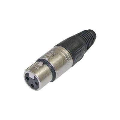 Conector XLR Fêmea Metal Simples Cromado MXT Acabamento Niquelado Grupo MXT