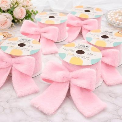 Fita Pelúciada Aramada Rosa Bebê Toque Macio 6,3cm 2,7m