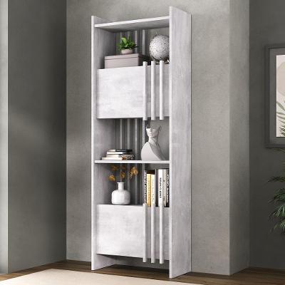 Estante Sheld A02 4 Prateleiras 4 Nichos MDP Concreto Lyam Decor