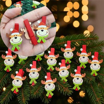 Enfeite de Natal Prendedor Natalino em Madeira Cores Sortidas Kit 72 Peças
