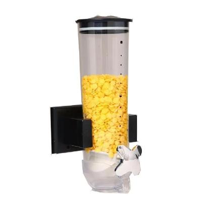 Dispenser de Cereais de Parede Porta Alimentos Hermetico para Cozinha em ABS PVC PP Branco Gmcas