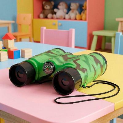 Brinquedo Binóculo com Bússola Infantil Camuflado Militar Verde