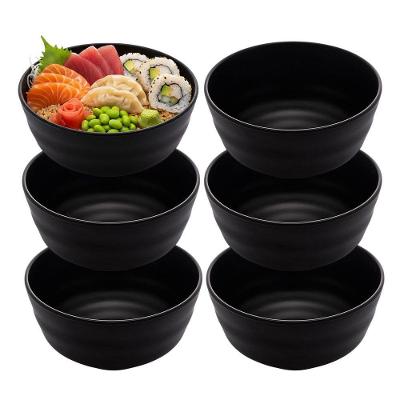 Bowl Tokyo Tigela Japonesa Melamina Resistente para Restaurante 400ML Preto Lyor Kit com 6