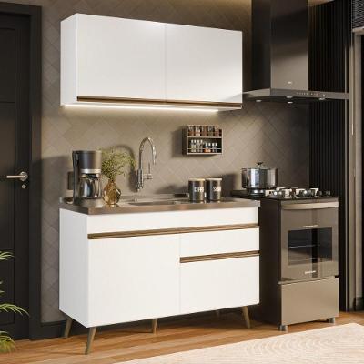 Cozinha Completa Florença 4 Portas 2 Prateleiras MDP 120CM Branco