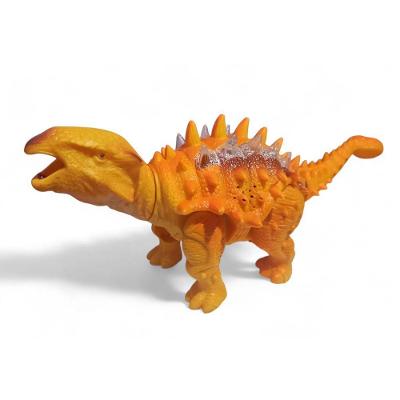 Boneco Dinossauro Anquilossauro com Movimento Som Luz e Projeção Laranja Well Kids