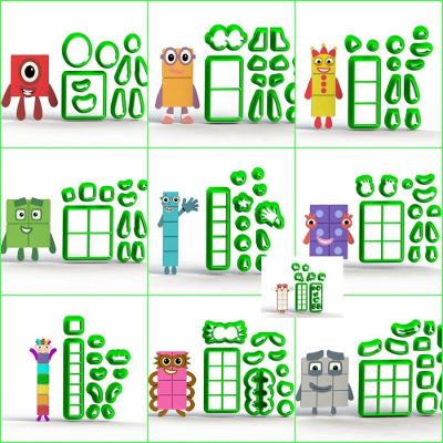 Cortador Numberblocks Plástico PLA Kit 10 Números 6CM HB Formas e Cortadores