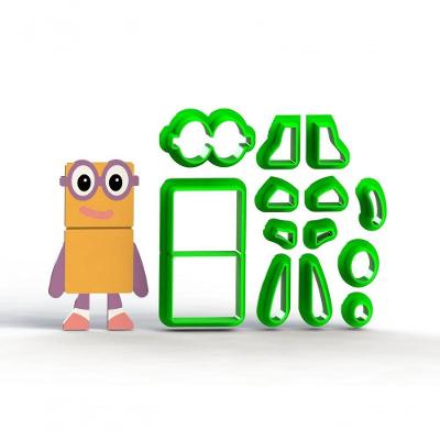 Cortador Numberblocks Número 2 para Pasta Americana Plástico PLA 5CM HB Formas e Cortadores