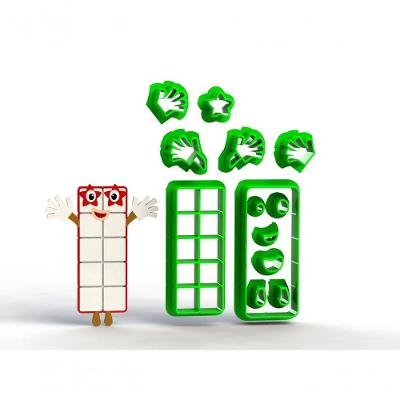Cortador Numberblocks Número 10 para Pasta Americana Plástico PLA 5CM HB Formas