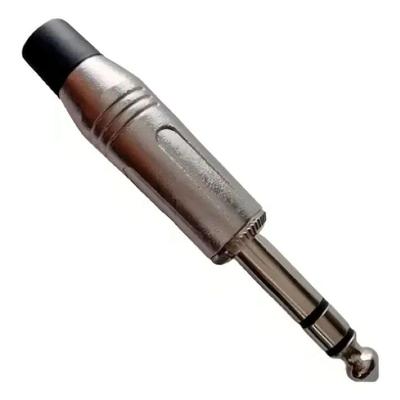 Conector P10 Estéreo TRS 641634 Metal Niquelado Prata com Travamento Reforçado Grupo MXT
